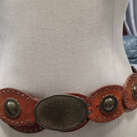 Vintage Y2K bebe genuine leather Western, Bohemian chuncky style belt - Picture 2 of 7